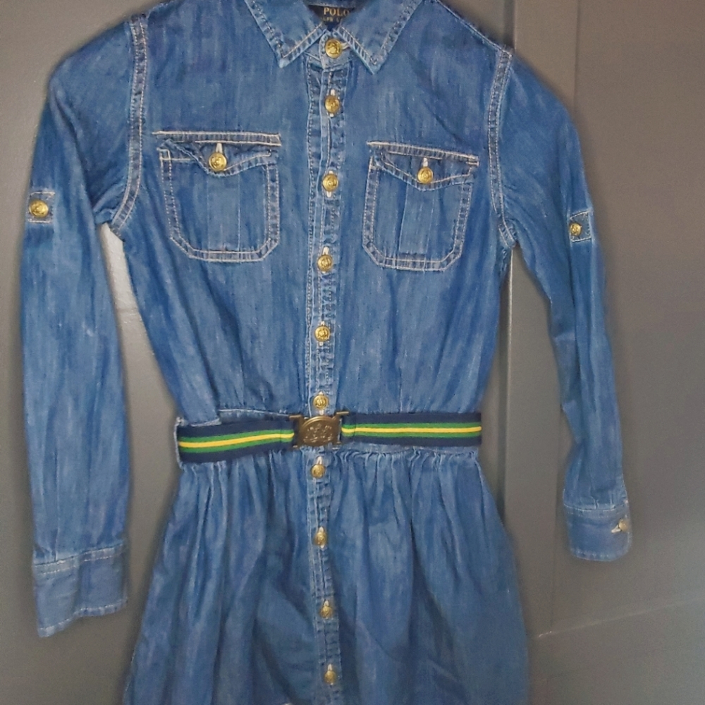 Polo Girls' Denim Dress (size 10)